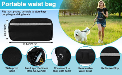 Hands-Free Dog Leash, Large (25-120 Lbs), Black