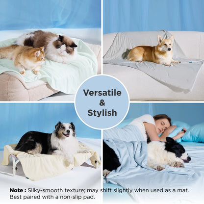 Bedsure Pet Cooling Blanket for Dogs & Cats, Washable Breathable Ice Throw for Couch & Bed