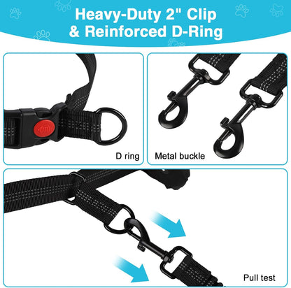 Hands-Free Dog Leash, Large (25-120 Lbs), Black
